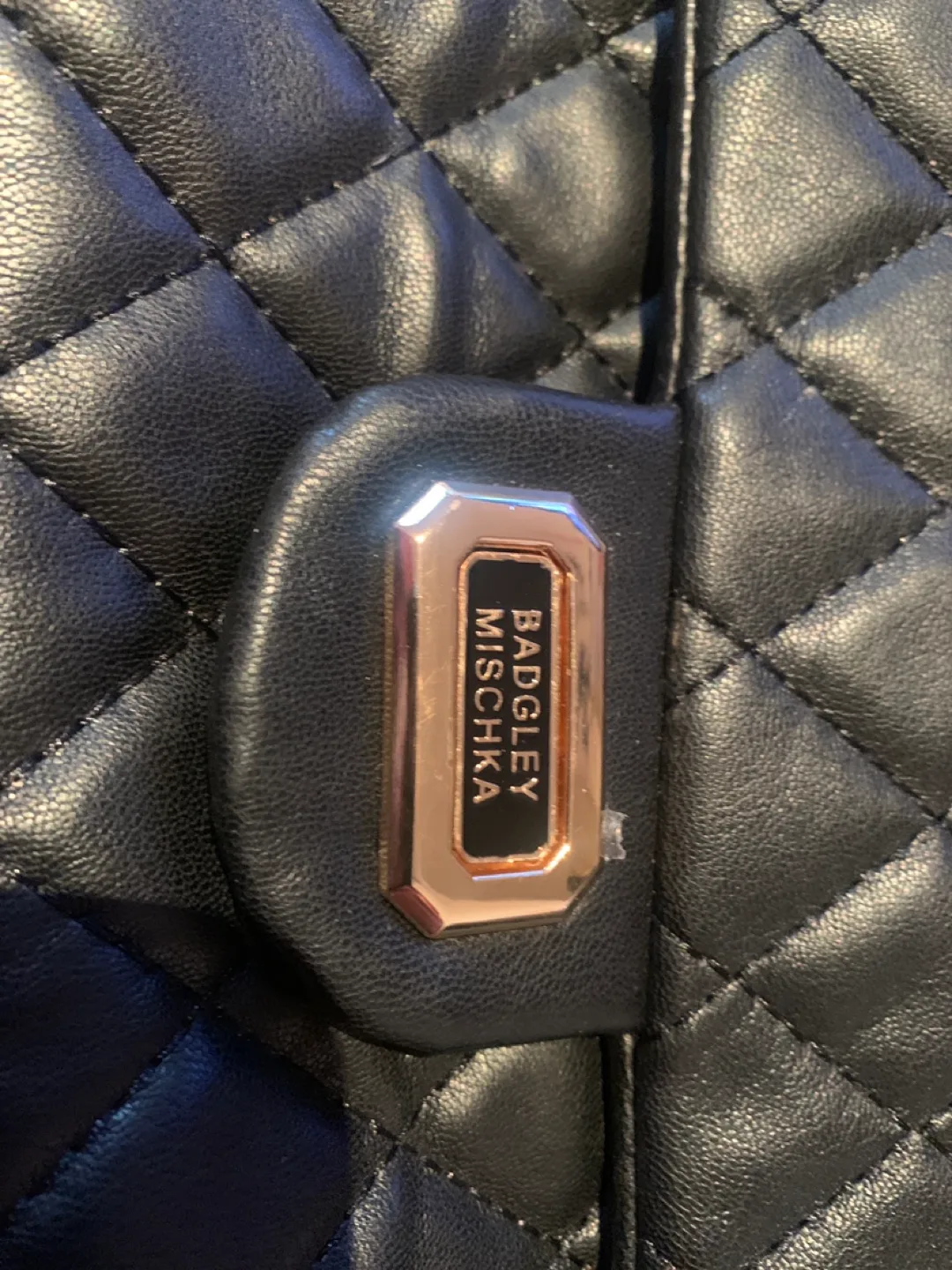 Badgley Mischka Black Quilted Shoulder Bag image indicator(2)