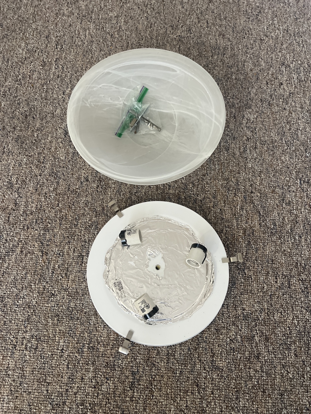 White Glass Flush Mount Ceiling Light Fixture