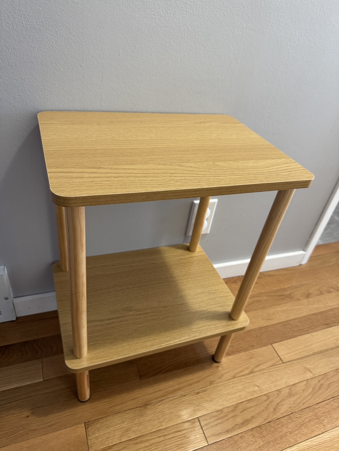 Two-Tiered Light Wood Side Table