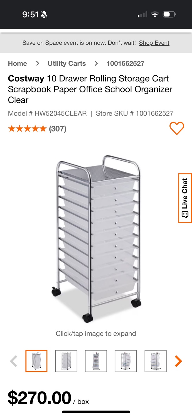 Costway 10-Drawer Rolling Storage Cart - photo 2