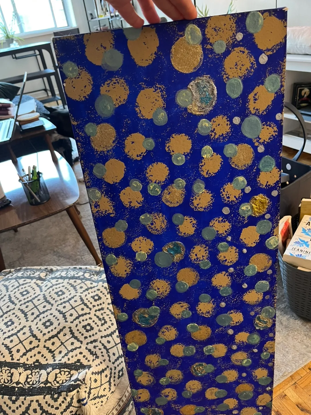 Abstract Textured Dotted Canvas Piece image indicator(3)