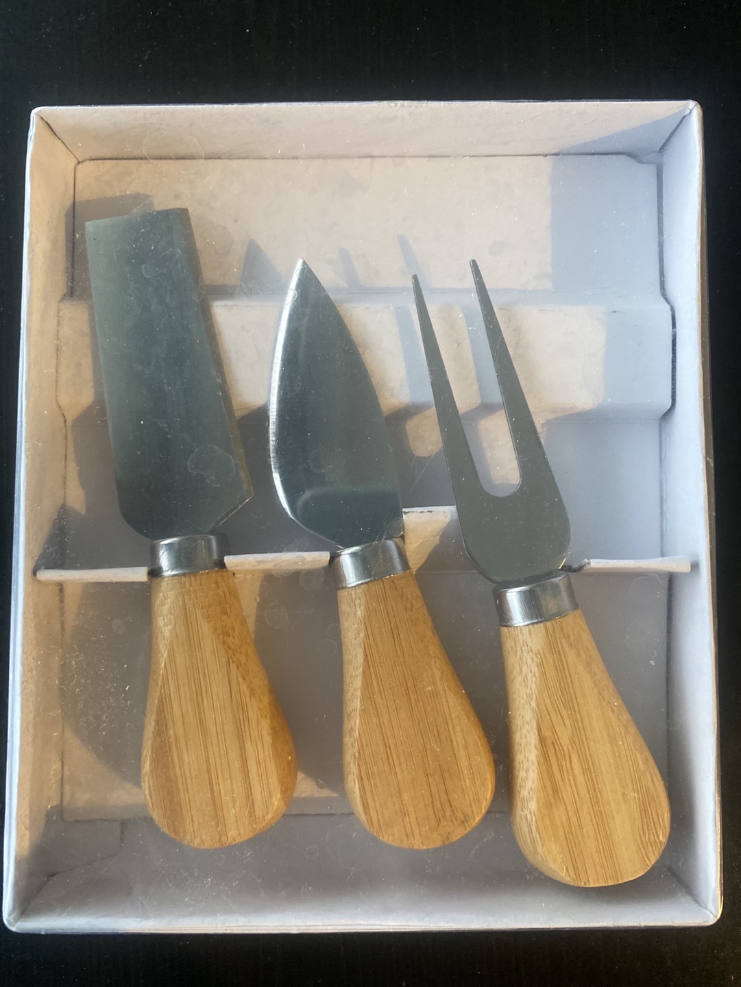 Cheese Knife Set - 3 Piece Wooden Handle
