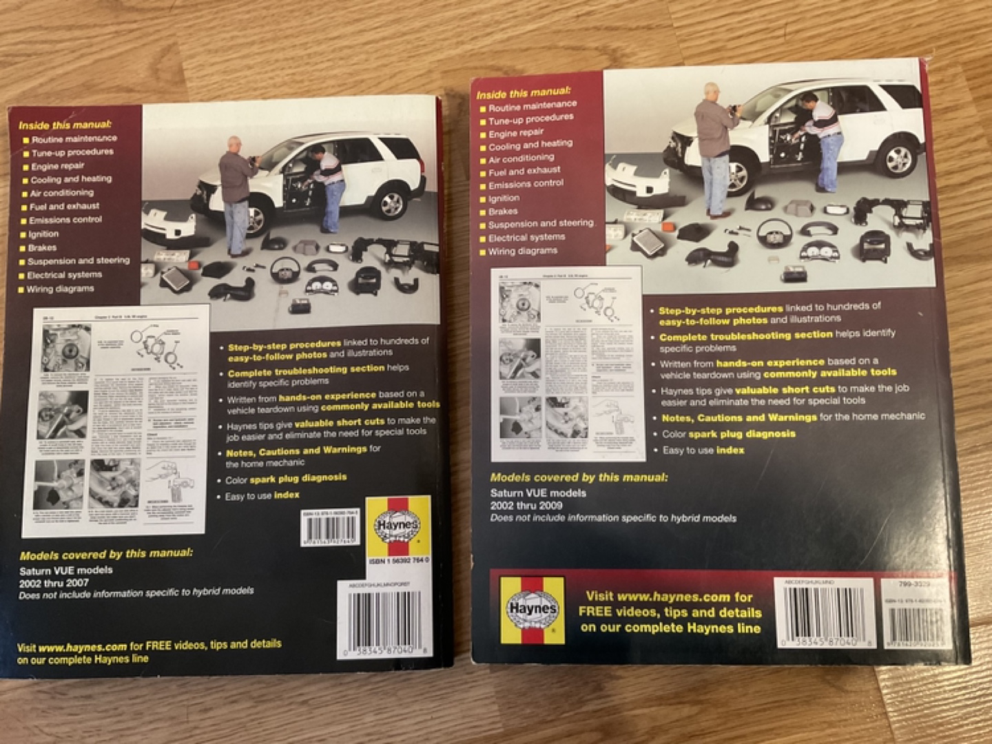 HAYNES SATURN VUE MANUALS - photo 2