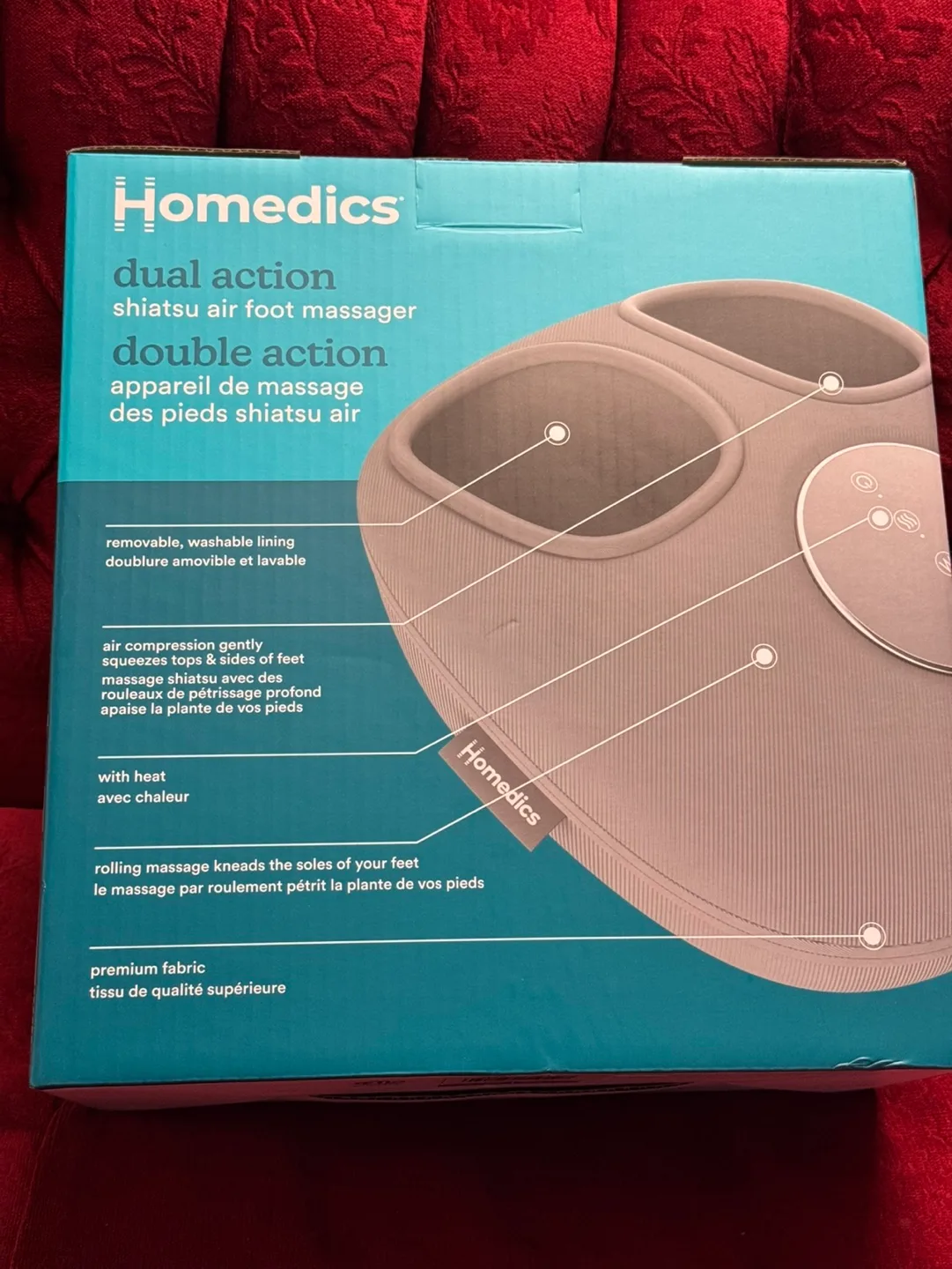 Homedics Dual Action Shiatsu Air Foot Massager with Heat image indicator(5)