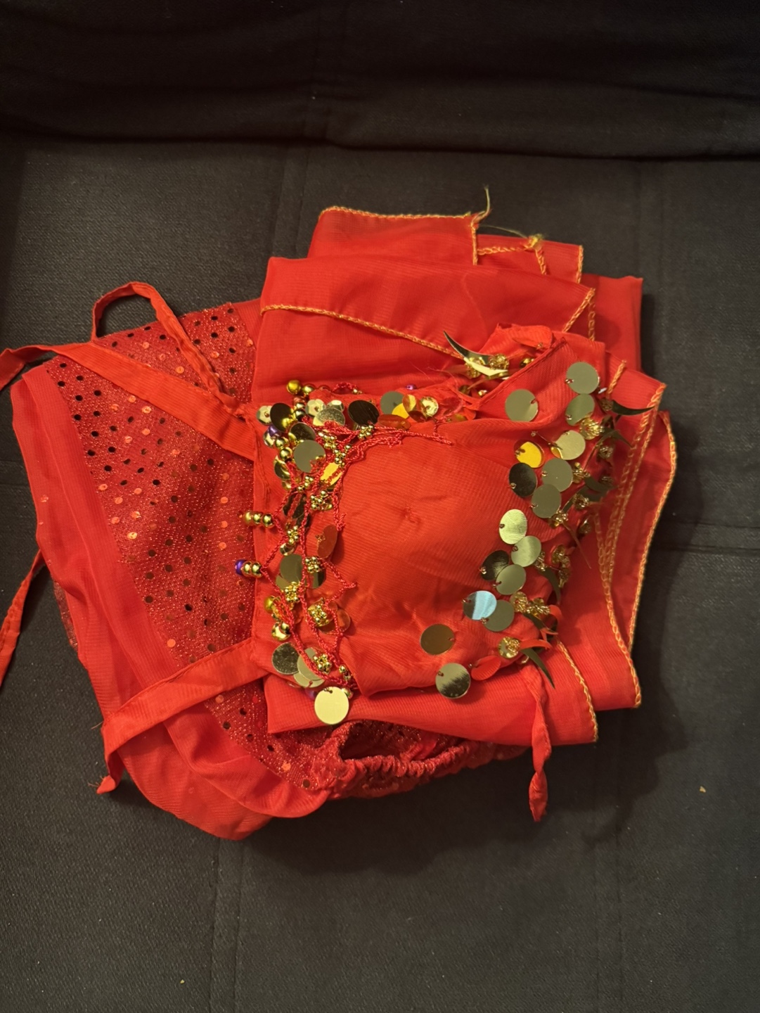 Red Belly Dance Costume Set