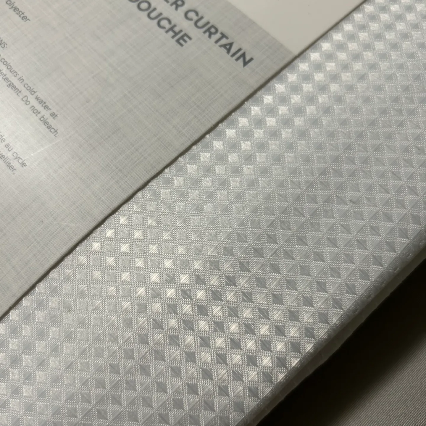 S&Co Home White Fabric Shower Curtain image indicator(3)