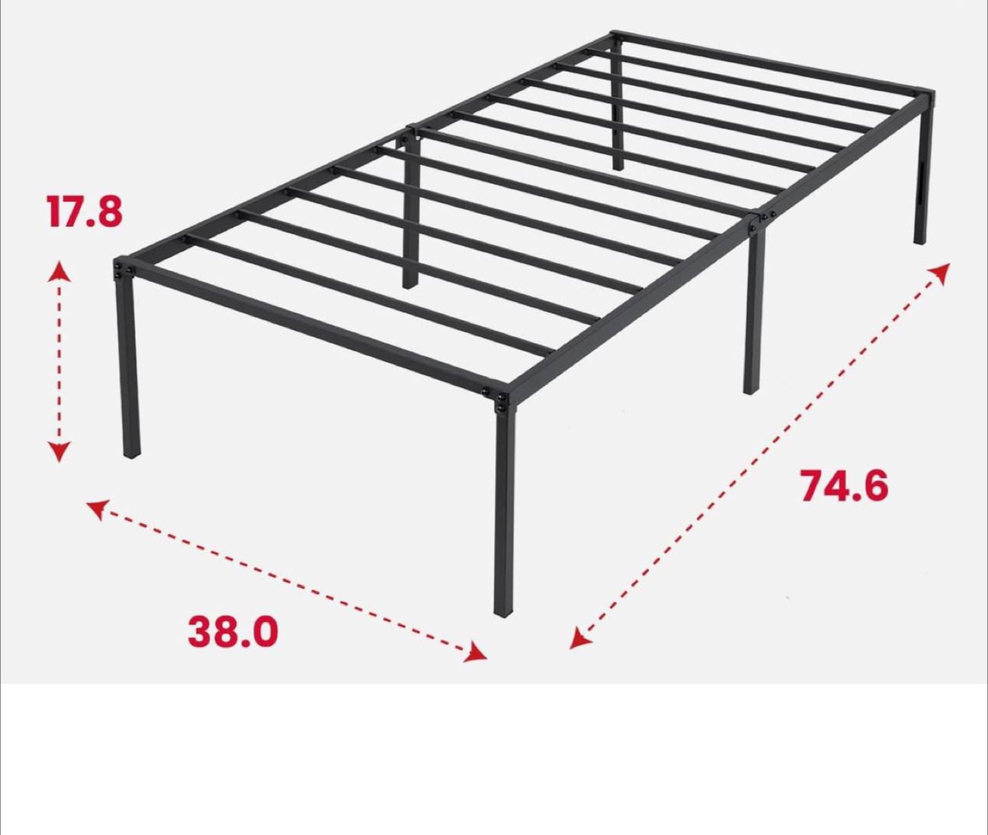Twin Metal Bed Frame with Mattress - photo 3