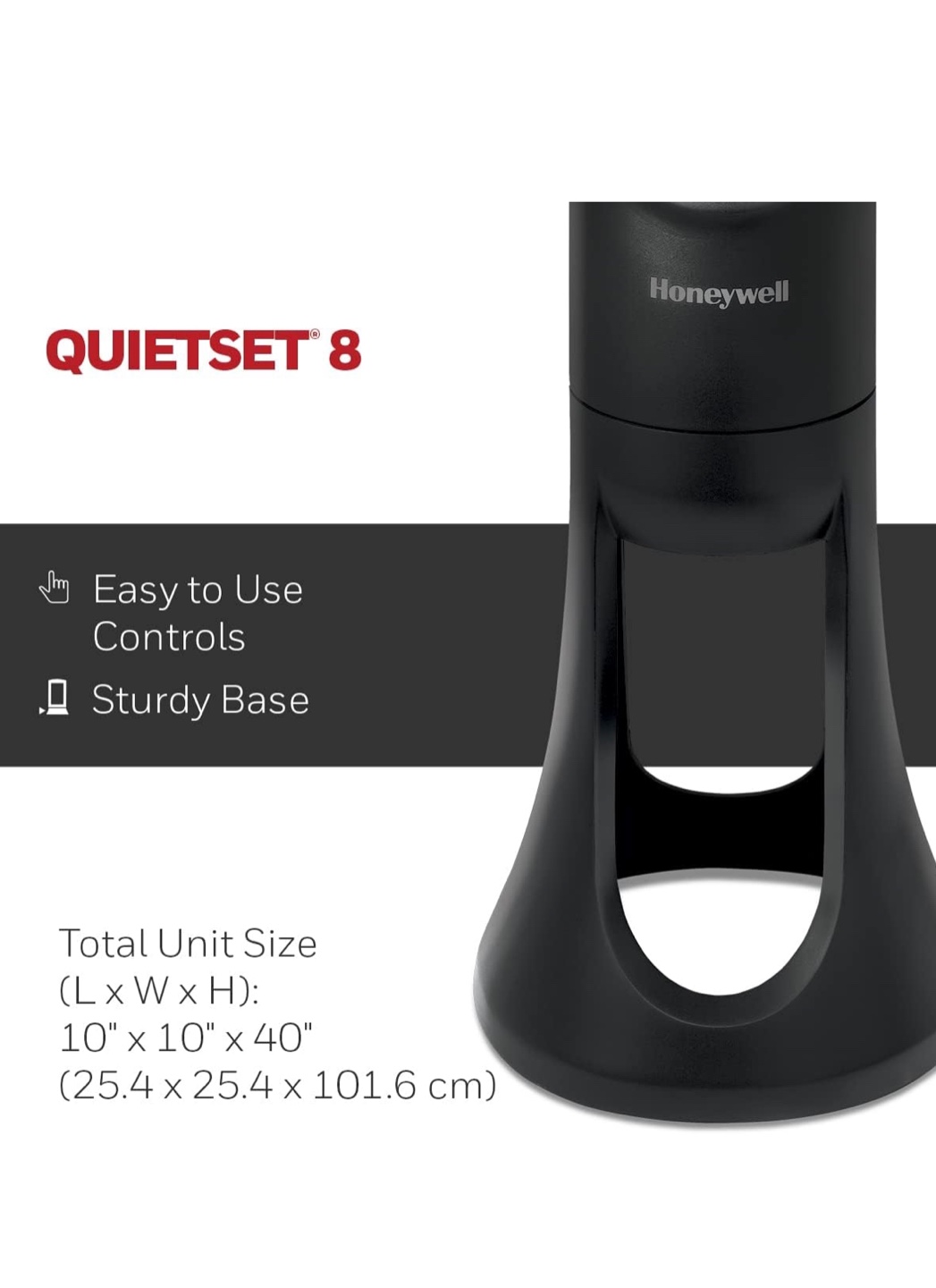 Honeywell QuietSet 8 speed Tower Cooling Fan - photo 3