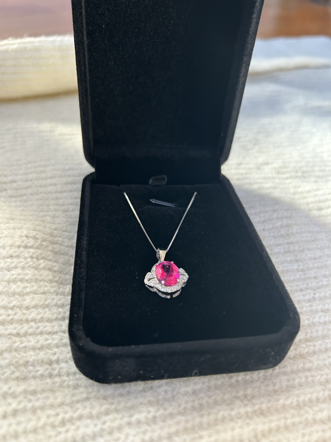 Pink Gemstone and Silver Necklace - photo 2