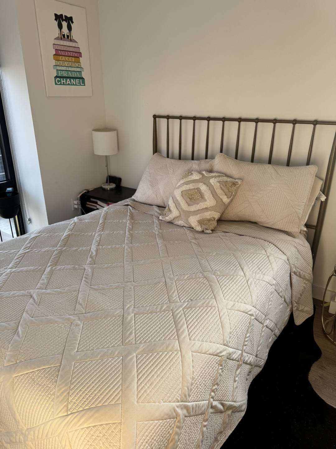 Gold Metal Full Size Platform Bed Frame