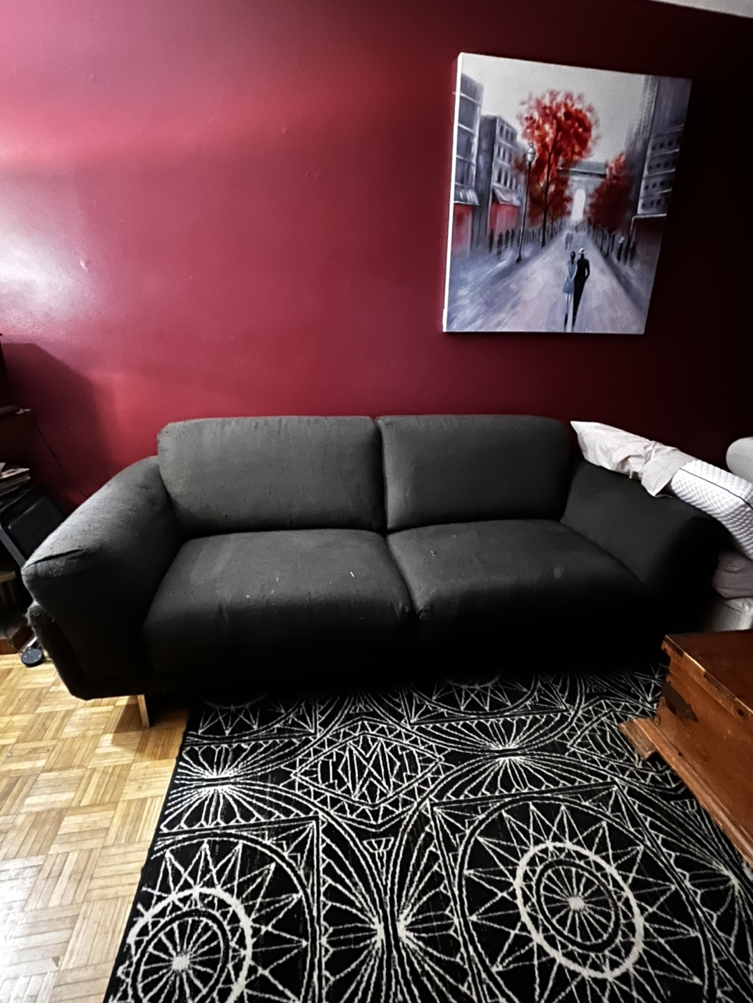 Dark Grey Fabric Sofa