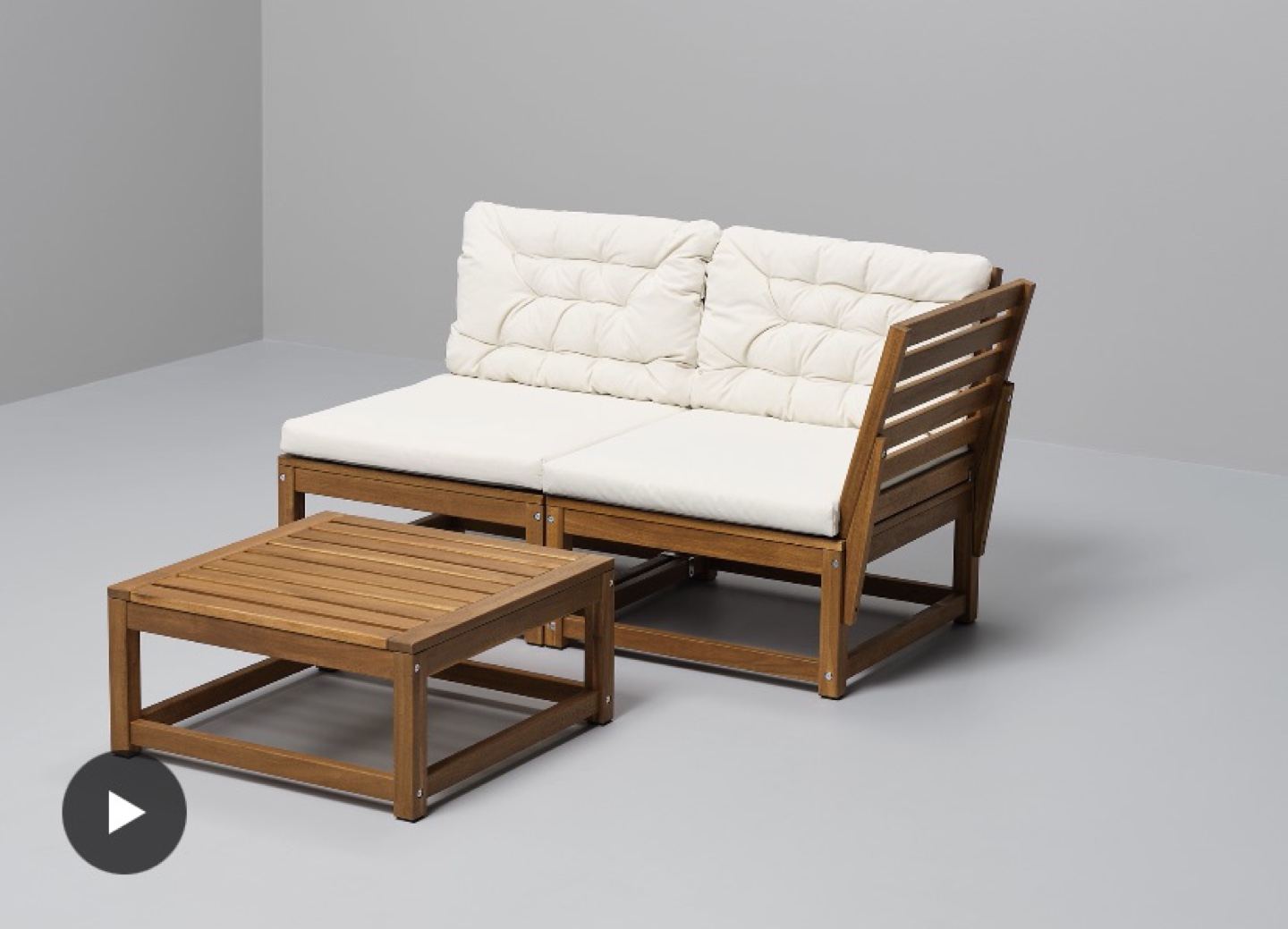 Outdoor Wooden Sofa Set with Cushions