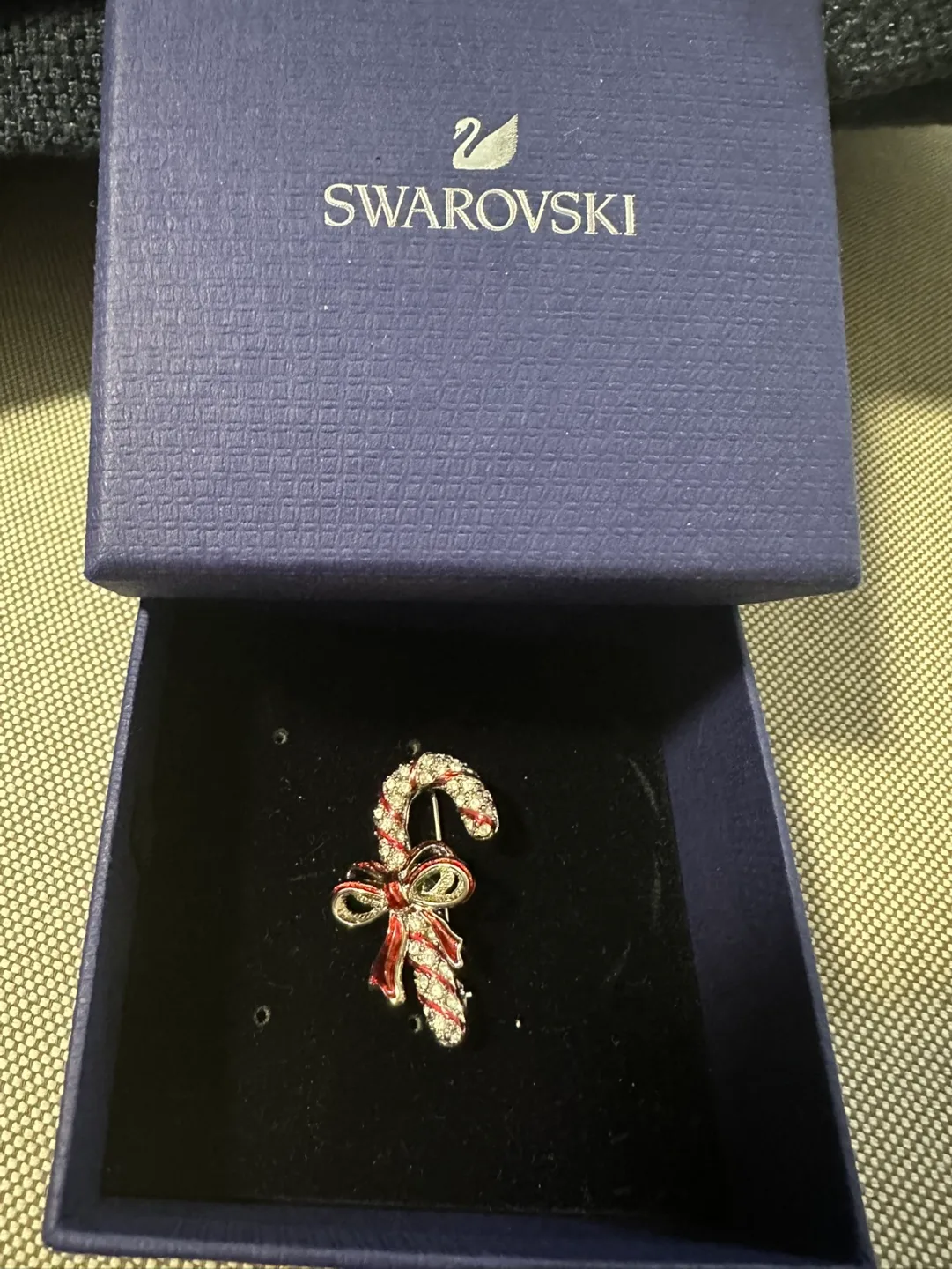 Swarovski Candy Cane Brooch thumbnail