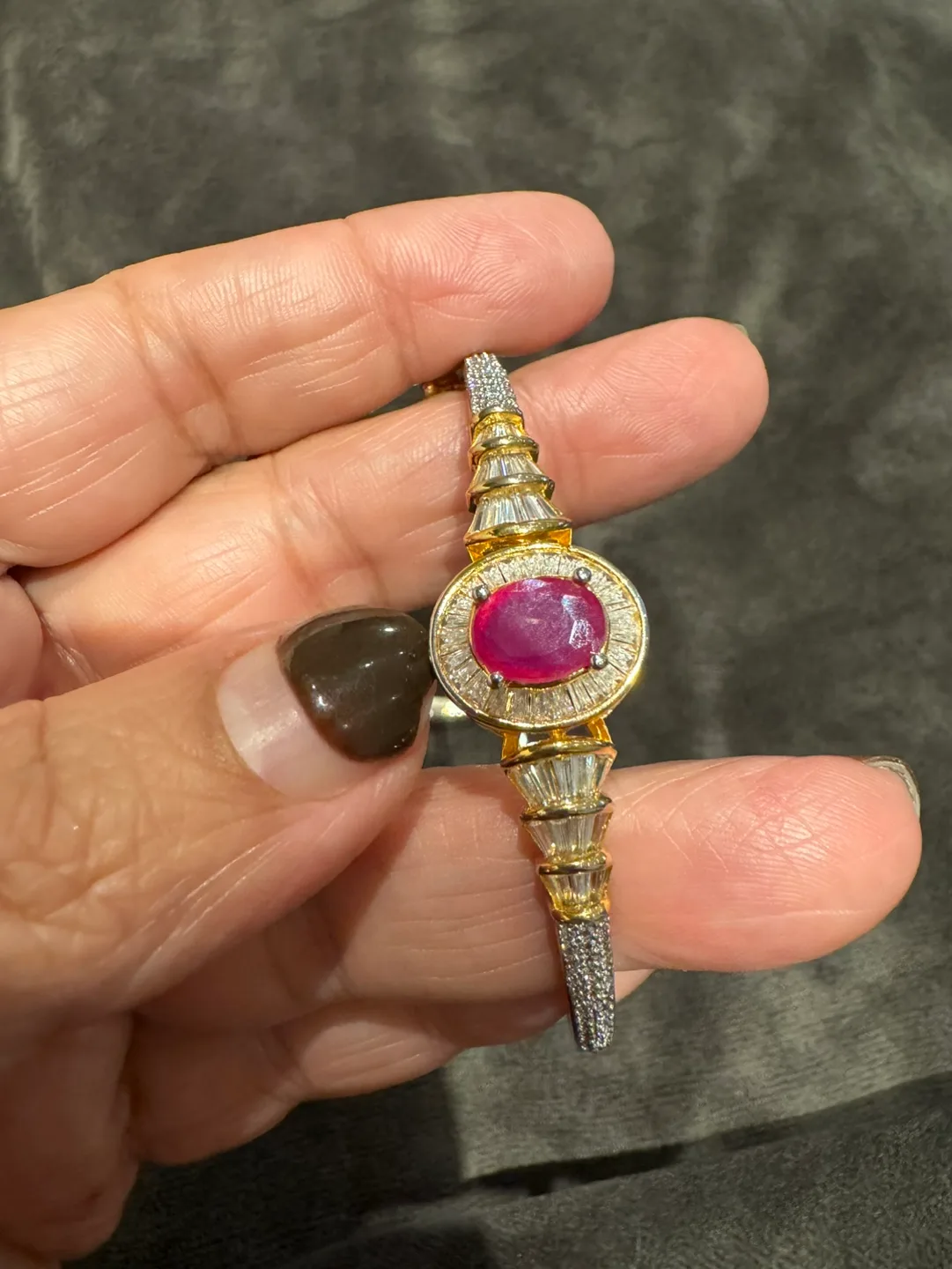 Two Red Gemstone & CZ Bracelets image indicator(4)