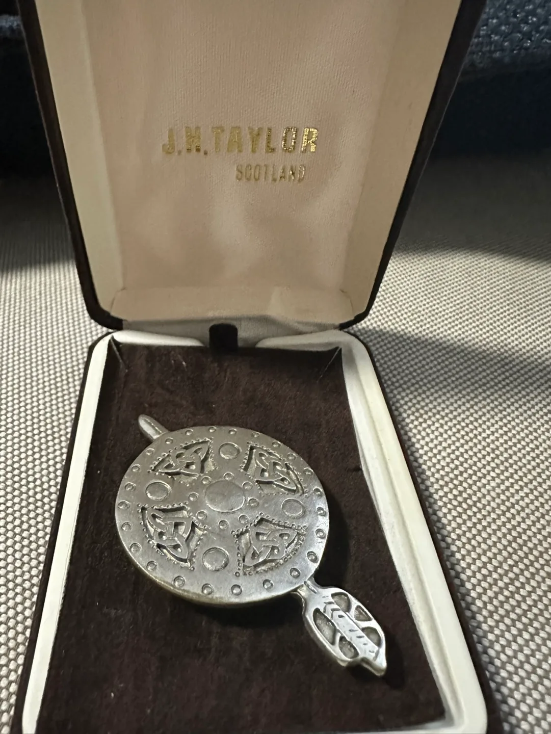 J.H. Taylor Scotland Pewter Brooch thumbnail