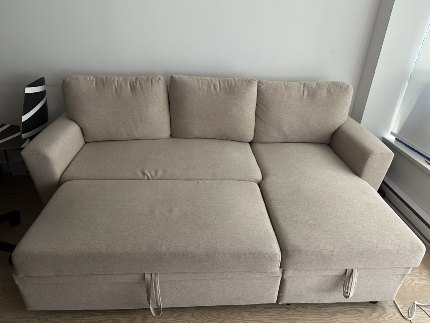 Beige Pull-Out Sectional Sofa - photo 4