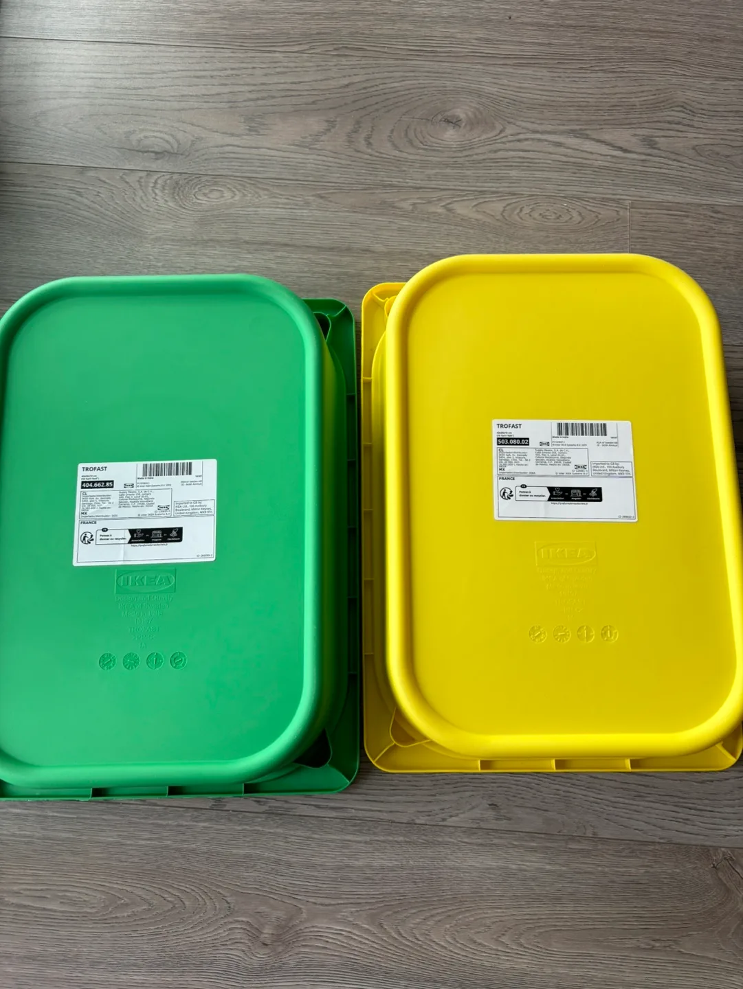 IKEA TRÅDFAST Storage Boxes - Green & Yellow image indicator(2)