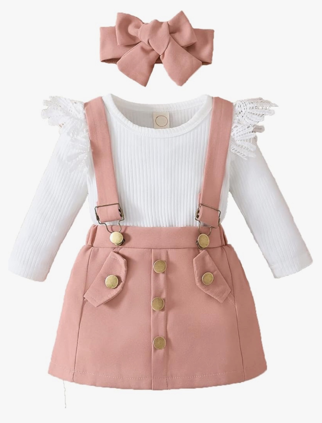 Baby Girl Overall Skirt - 3-Piece Set