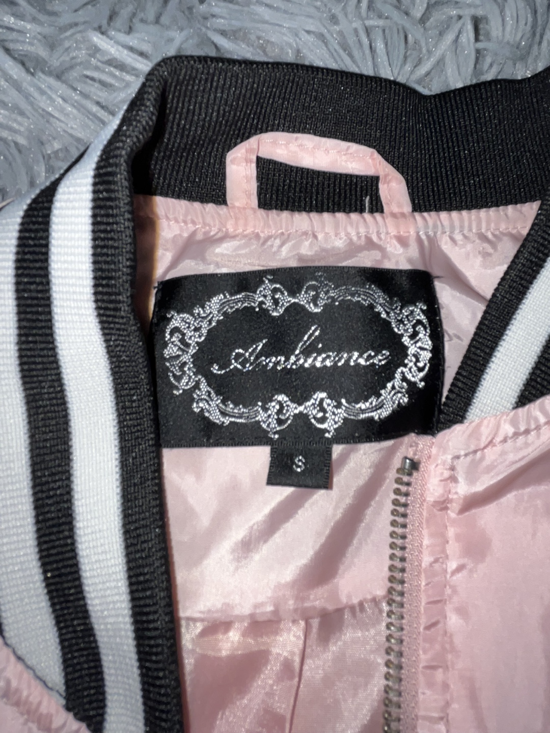 Pink Satin Baseball Jacket Size Small - photo 2
