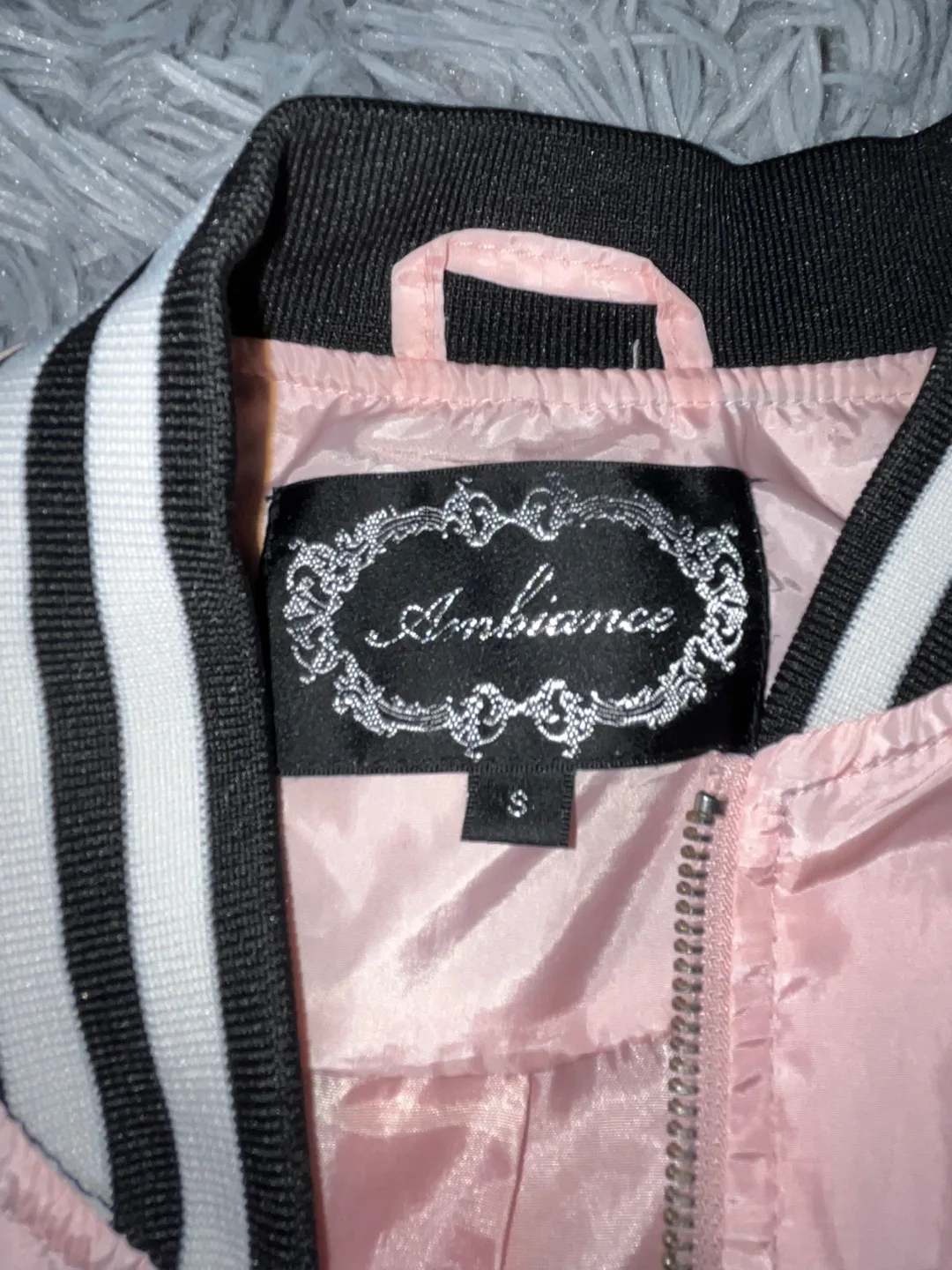 Pink Satin Baseball Jacket Size Small image indicator(2)