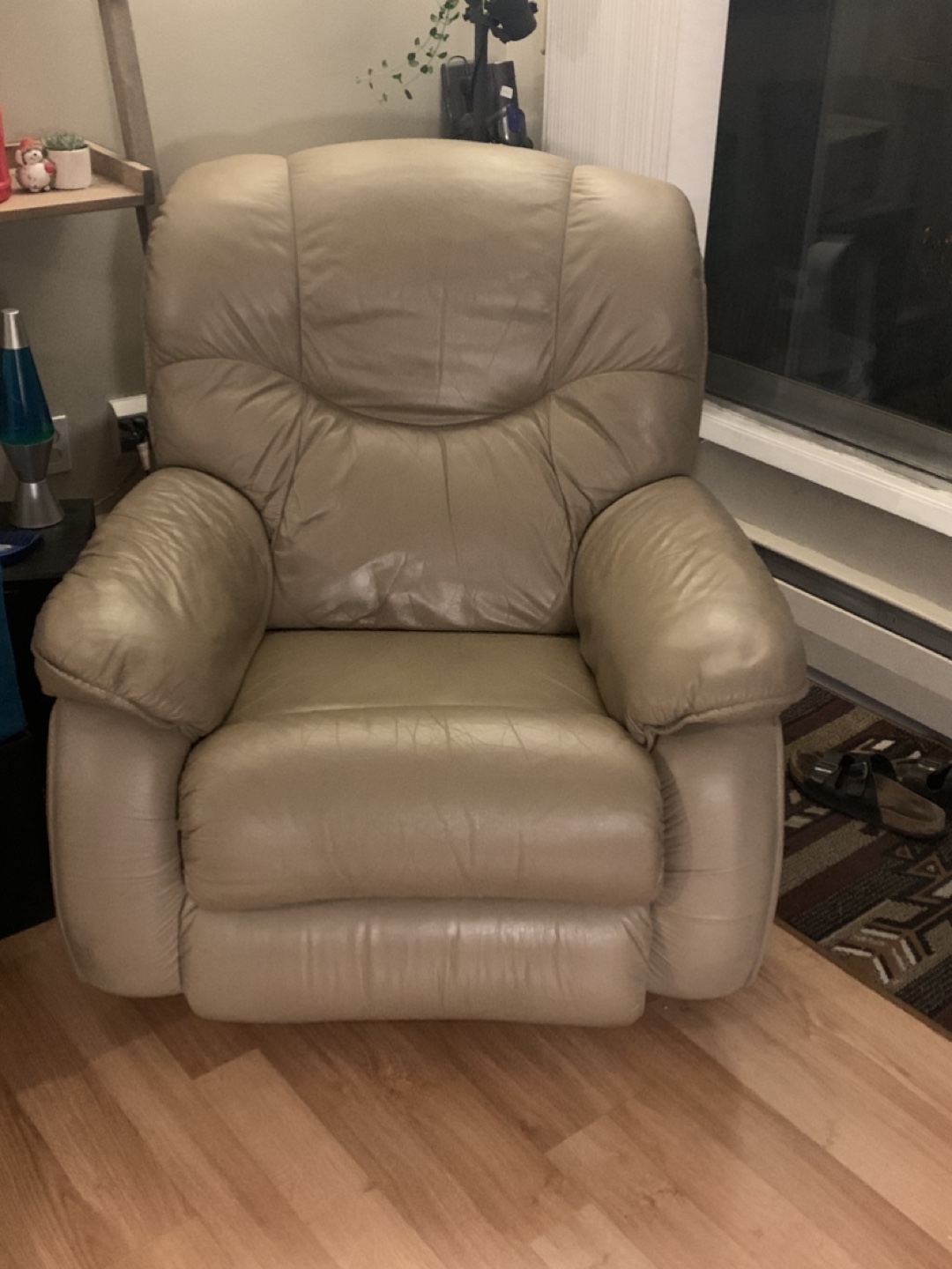 Beige Leather lazy boy Recliner