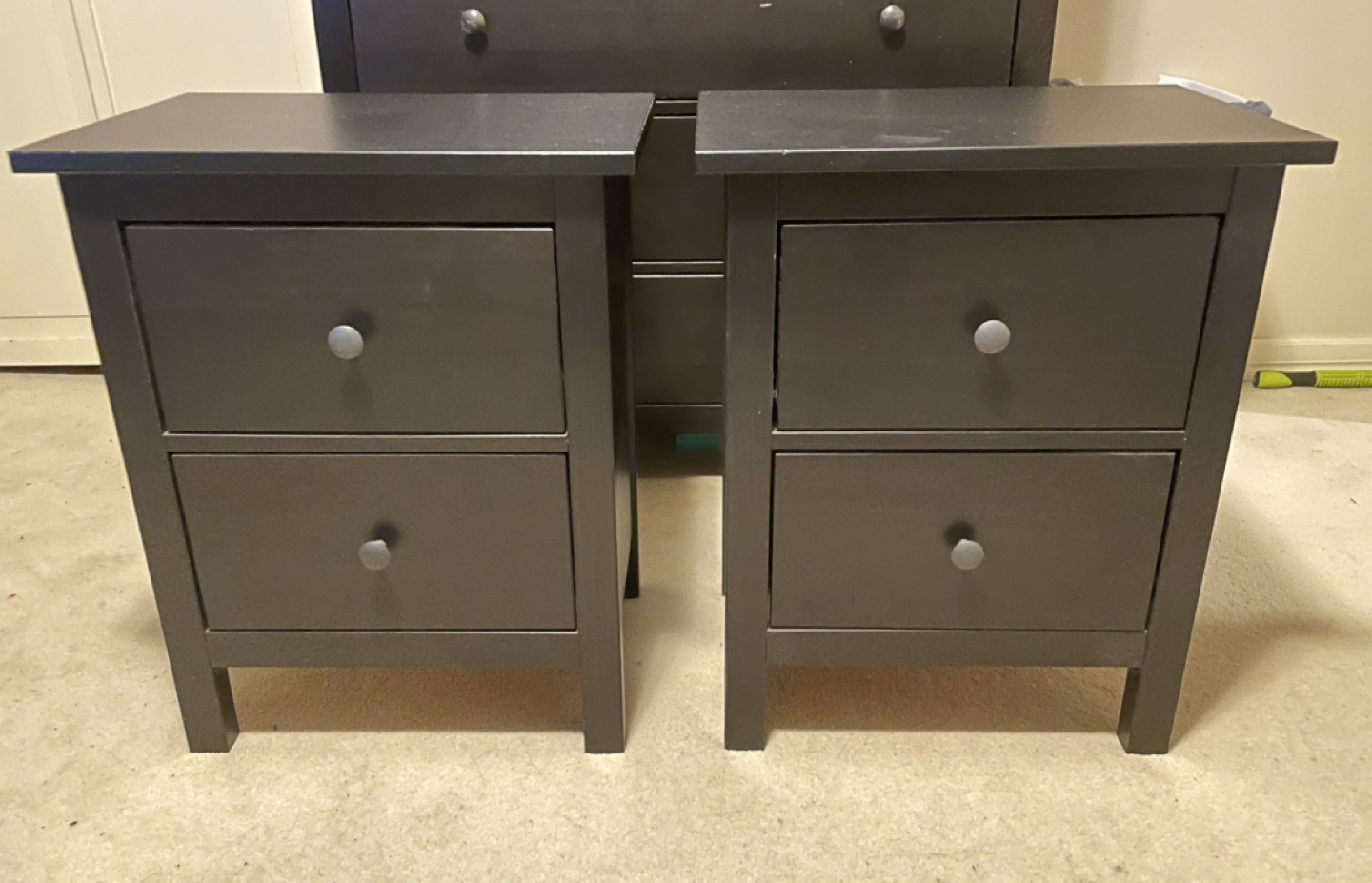 IKEA MALM Black-Brown Nightstands- $80 each