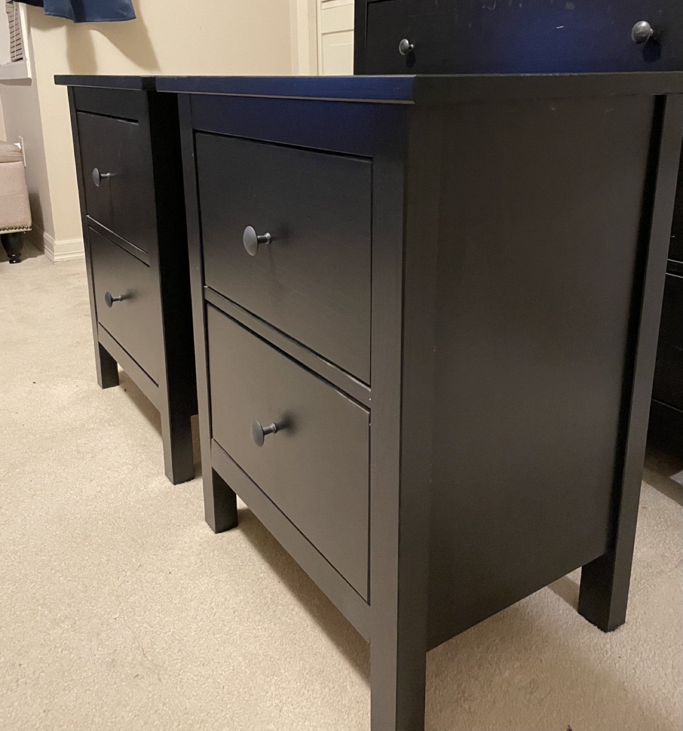 IKEA MALM Black-Brown Nightstands- $80 each - photo 2