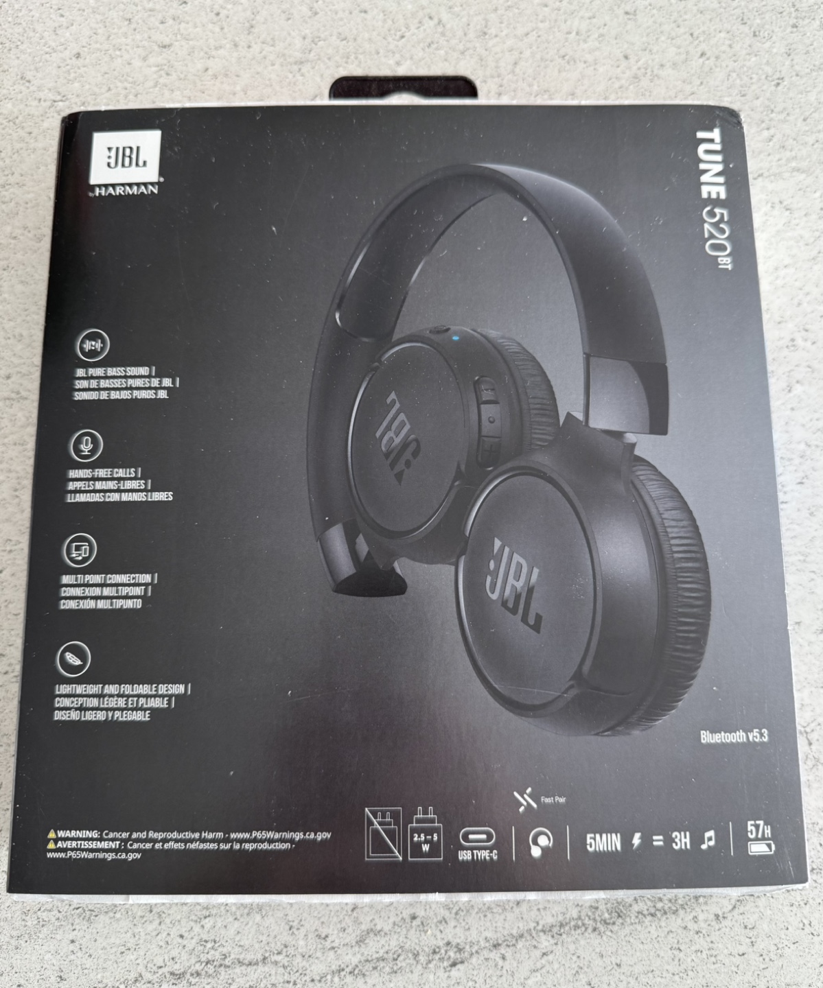 JBL Tune 520BT Wireless On-Ear Headphones - Black - photo 2