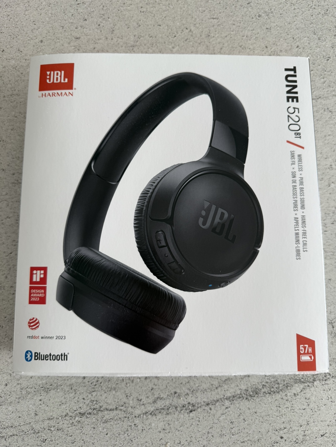 JBL Tune 520BT Wireless On-Ear Headphones - Black