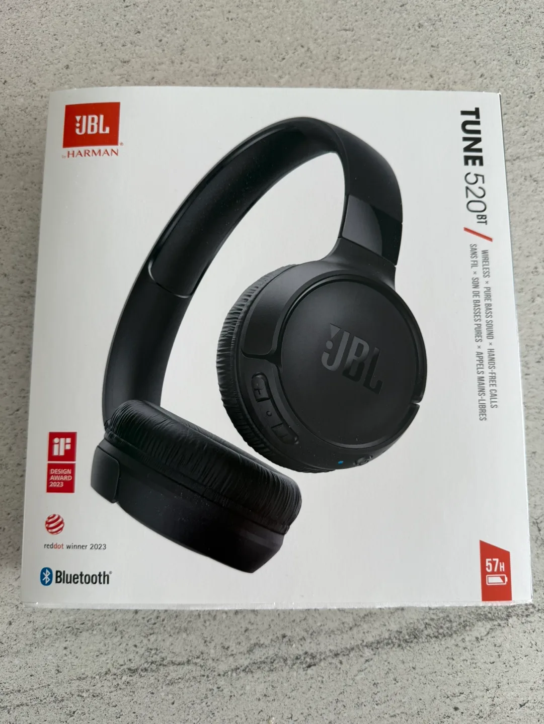 JBL Tune 520BT Wireless On-Ear Headphones - Black thumbnail