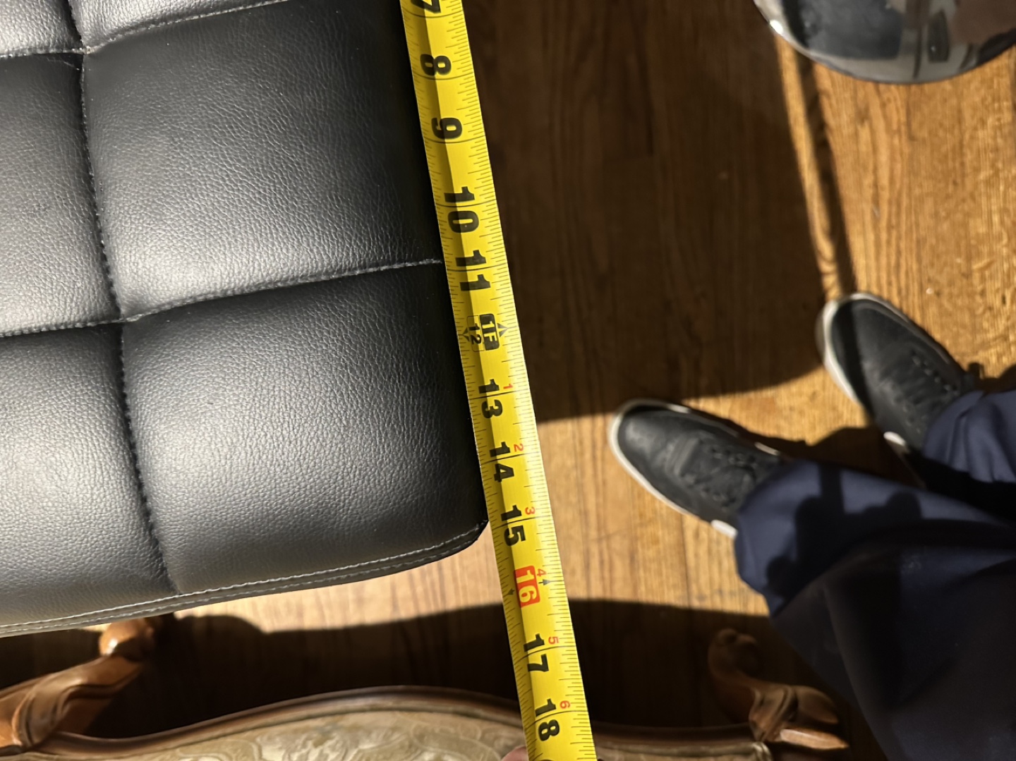 Pair of Black Leather Bar Stools - photo 4