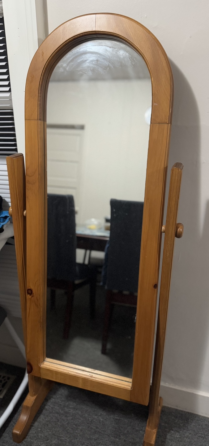 Wooden Full-Length Archtop Mirror