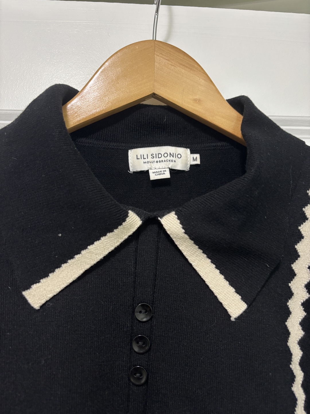 Black and Cream Knit Cardigan Sweater - photo 2