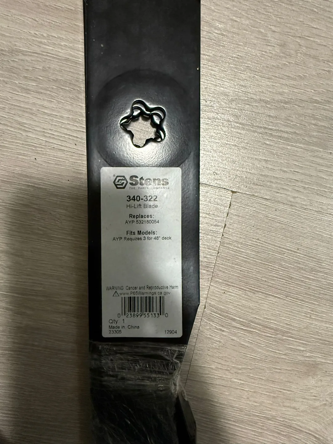 Stens 340-322 Hi-Lift Blade for AYP 48" Deck image indicator(5)