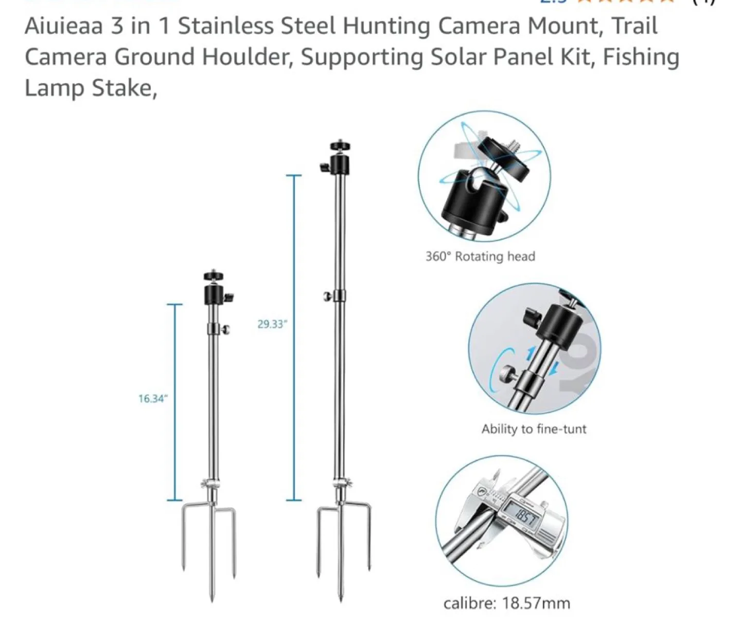 Aiueaa 3-in-1 Stainless Steel Camera Mount image indicator(2)