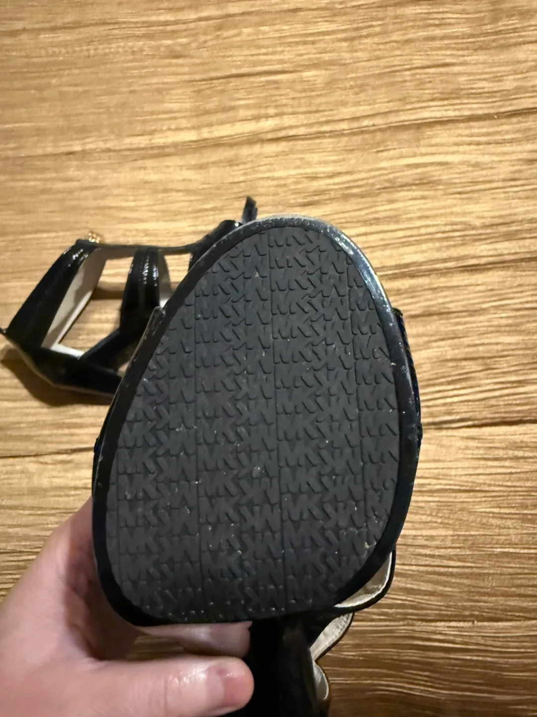 Michael Kors Black Patent Leather Zip Sandals image indicator(3)