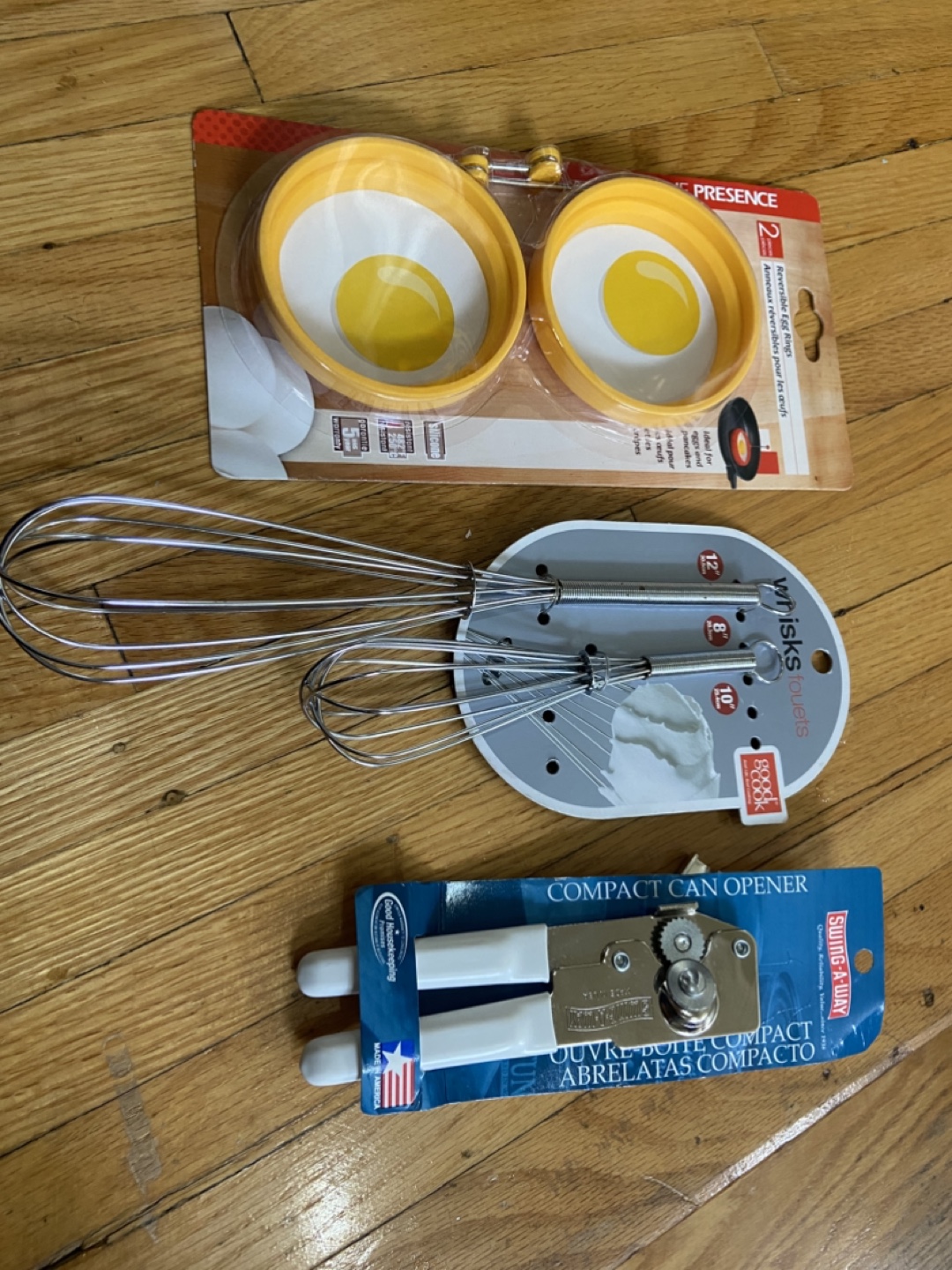 Kitchen Gadget Bundle: Egg Rings, Whisks, and Can Opener