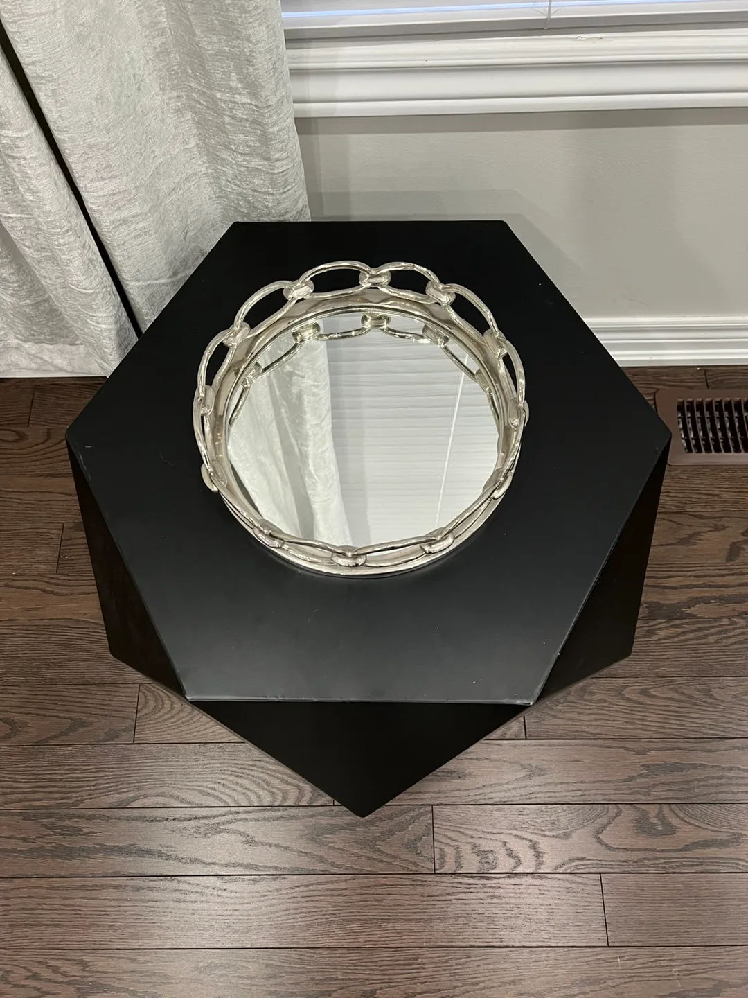 Black Hexagon Side Table/end table -  metal material image indicator(2)