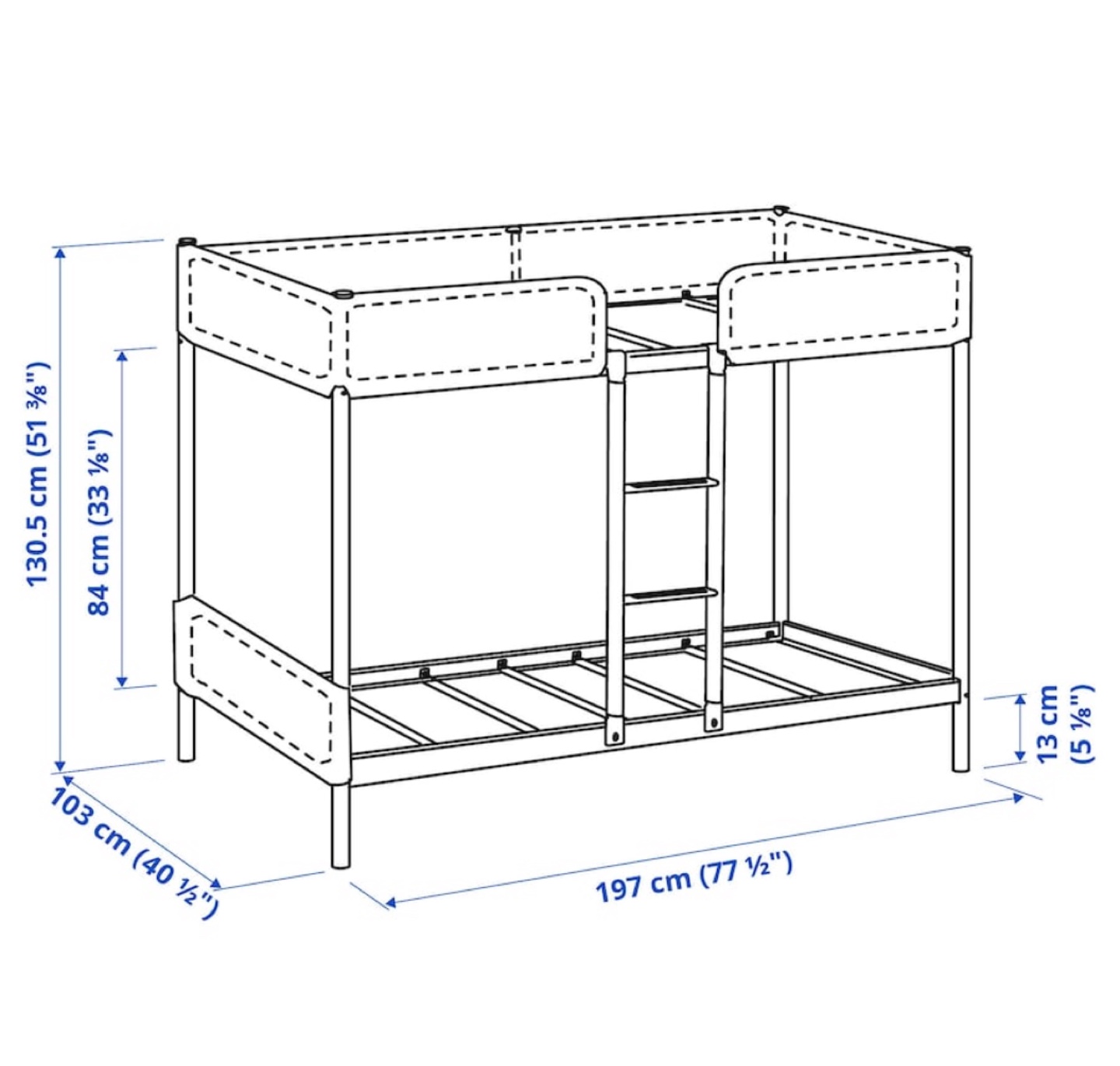 IKEA Tuffing Bunk Bed Frame - Dark Grey Twin - photo 2