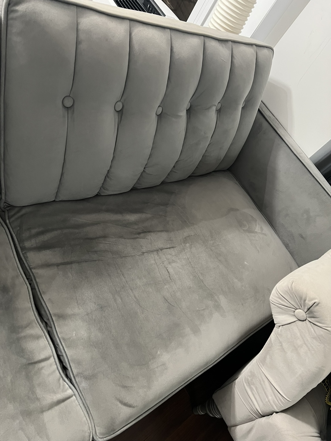 Grey Velvet Futon Sofa Bed - photo 3