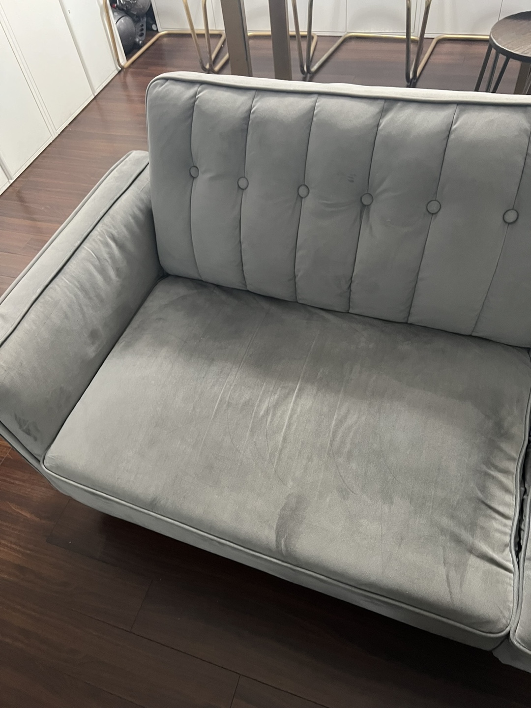 Grey Velvet Futon Sofa Bed - photo 2