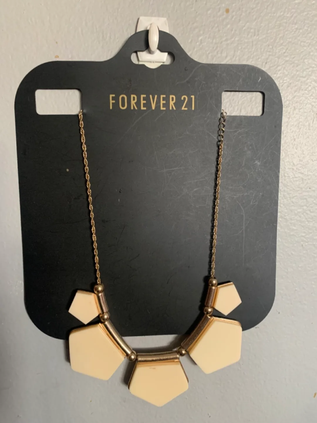 Forever 21 Gold and Cream Statement Necklace thumbnail