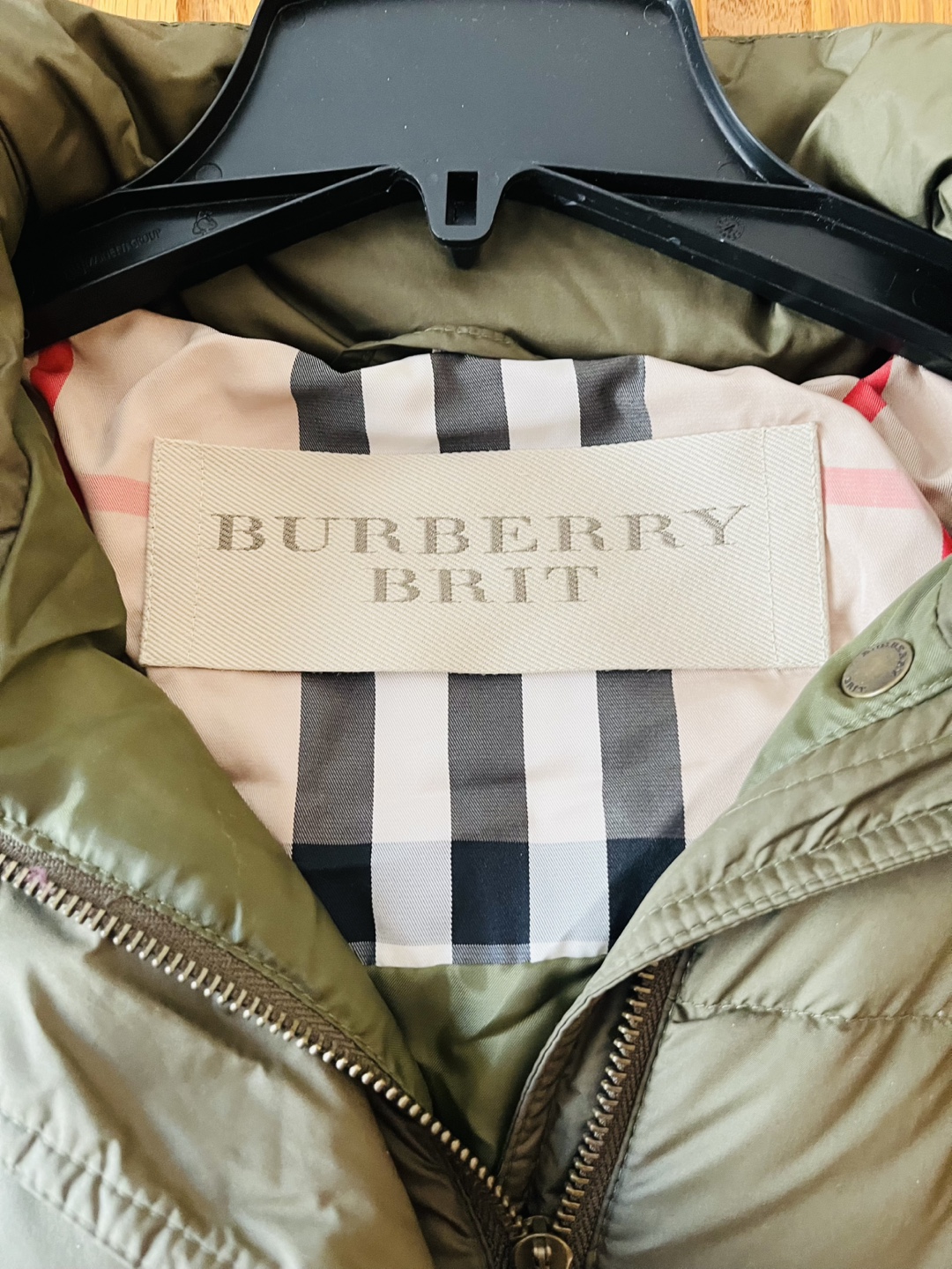Burberry Brit Olive Green Down Coat with Belt - photo 2