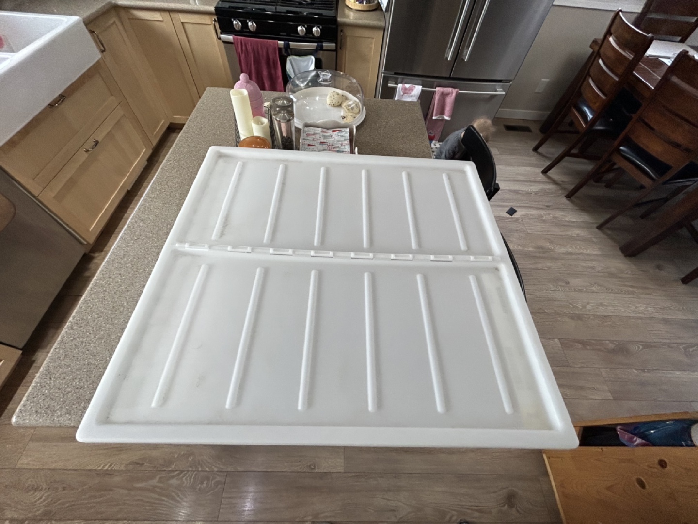 Large White Plastic Storage Container with Lid