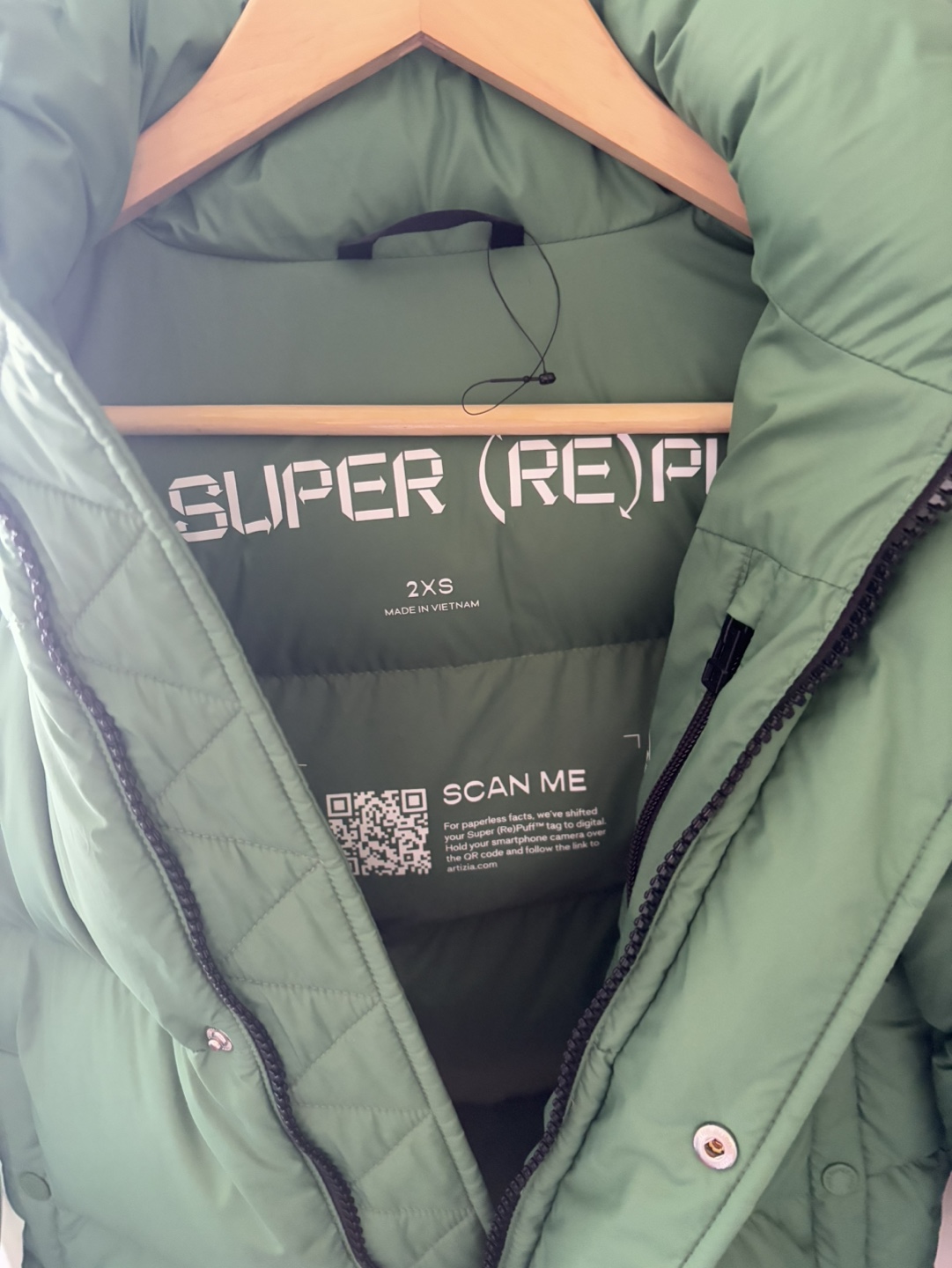 Super(Re) Puff Recycled Down Jacket - 2XS - Green - photo 4