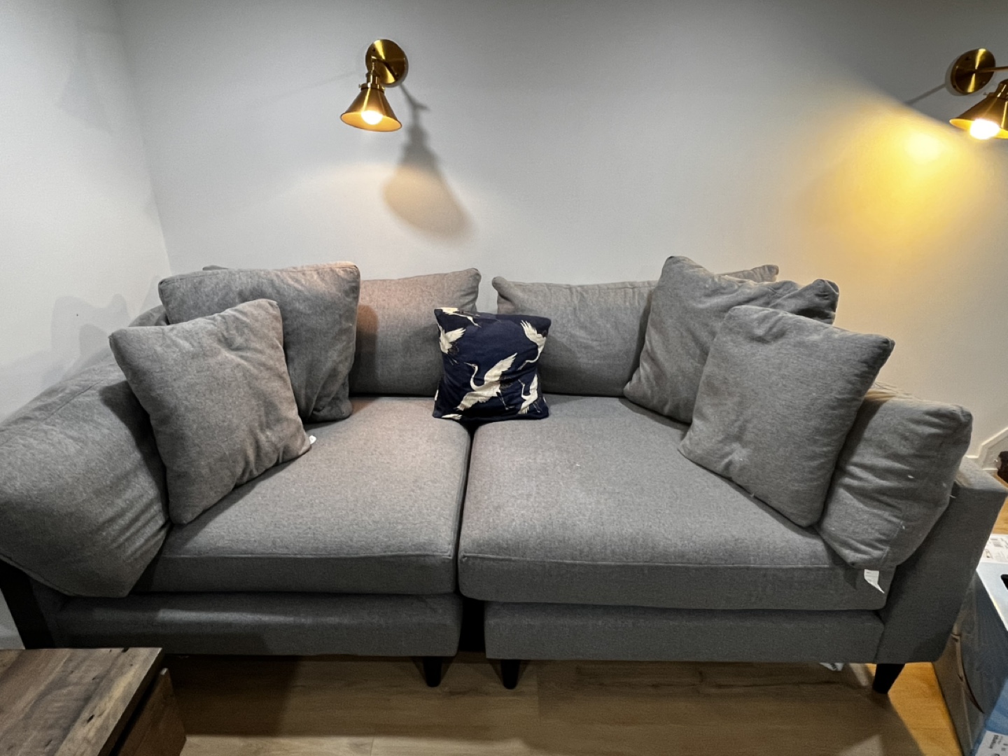 Grey Two-Piece Sectional Sofa