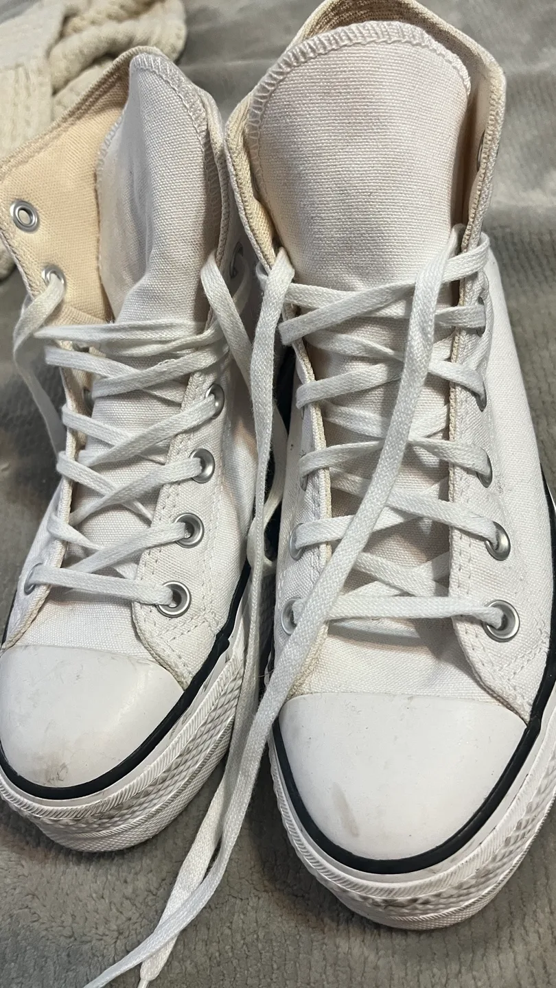 Women's Converse All Star Platform High-Tops - White - Size 5 image indicator(3)