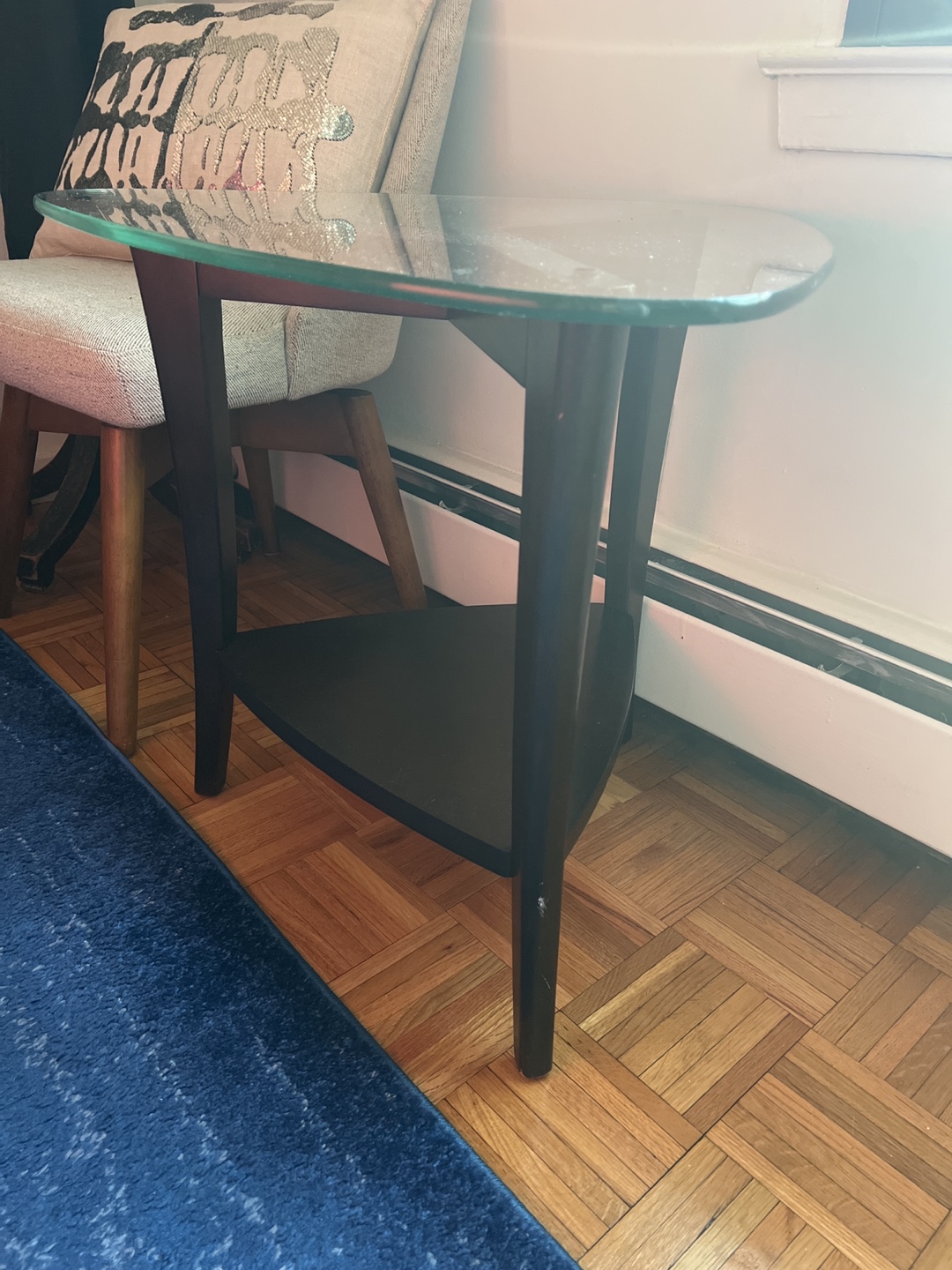 Triangle Glass Top End Table - photo 2