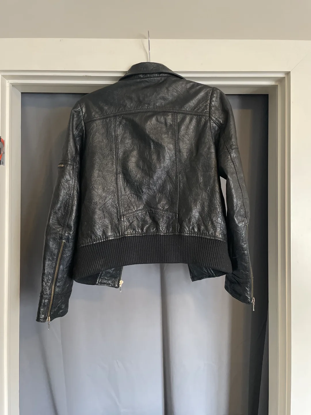 Women's Leather Jacket with removable Faux Fur Hood image indicator(3)