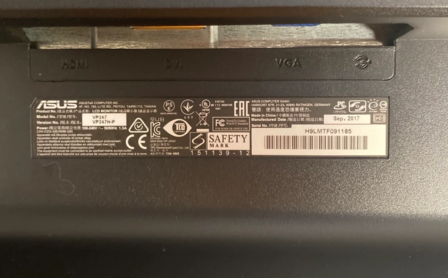 ASUS VP247H 24-inch LED Monitor image indicator(3)